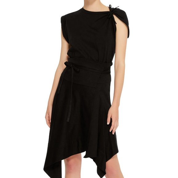 black wrap shirt dress